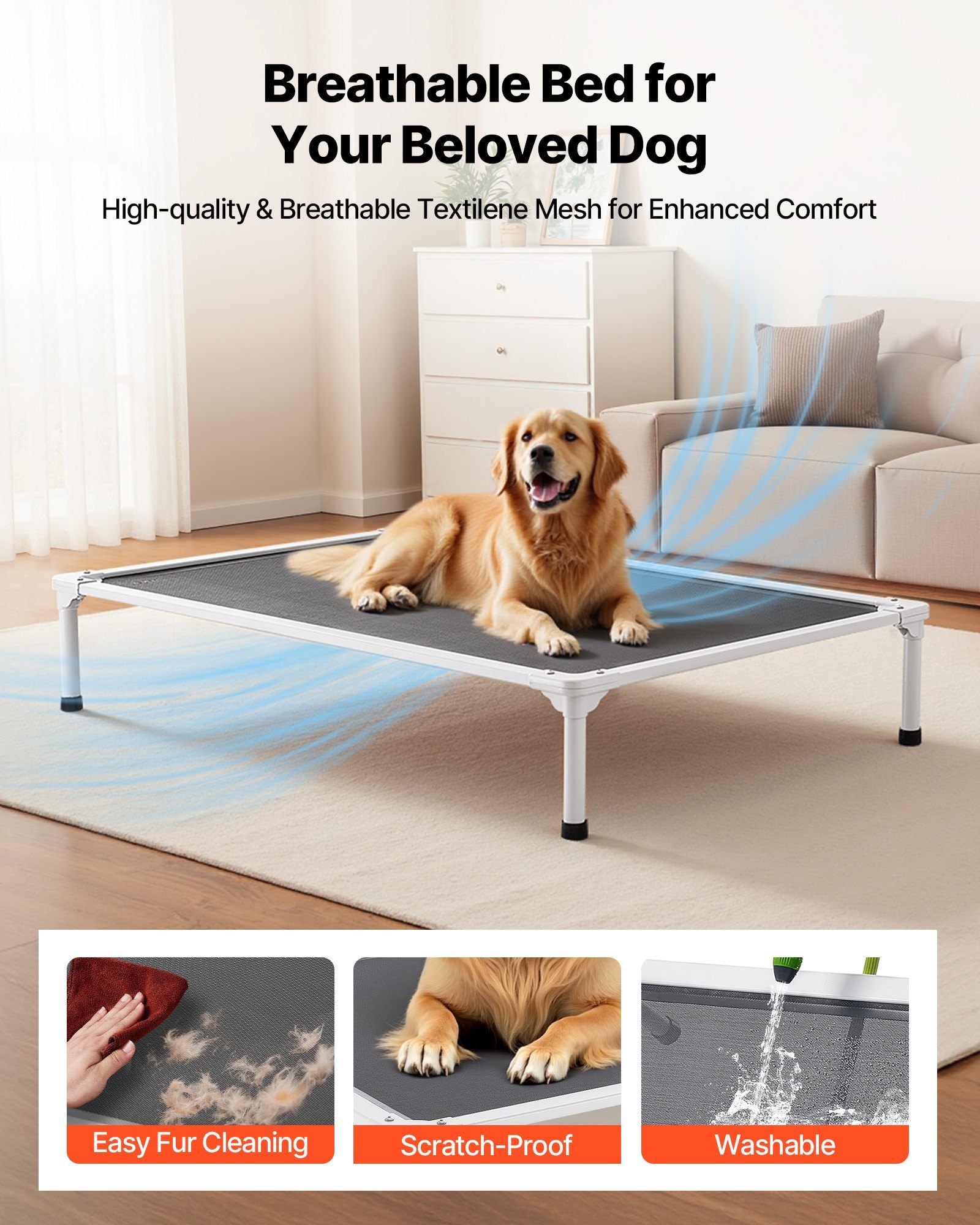 Elevated Dog Bed for Large Dogs, Raised Cot XL - Image 4
