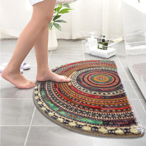 Alternative view of Bohemian Door Mat, Semi-Circle Mandala Design