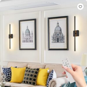 LED Wall Sconce Set of 2, Black Matte Finish - Image 6