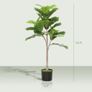 Fiddle Leaf Fig Tree, Artificial 43in Potted - Image 4