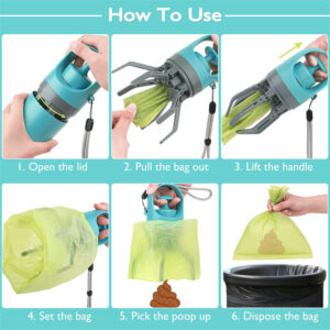 Dog Pooper Scooper with Built-In Poop Bag Dispenser - Image 4