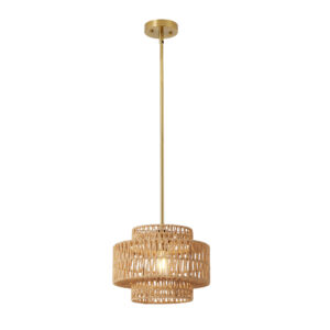 Boho Rattan Chandelier, Hand-Woven Pendant Light - Image 7