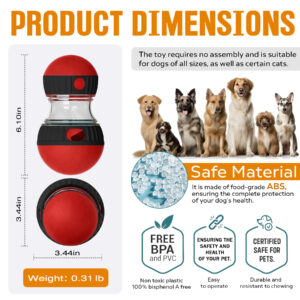 Dog Puzzle Toy, Adjustable Treat Dispensing Ball - Image 5