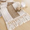 Boho table runner with tassels for dining table - MoraDecor