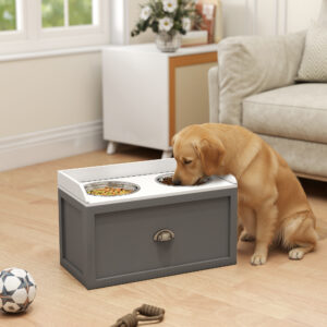 Pet feeding station, elevated with storage - MoraDecor