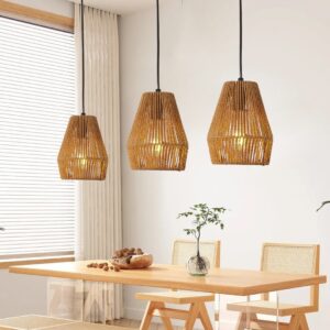 Rustic Hemp Rope Pendant Light, Farmhouse Fixture - Image 9