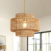 Boho rattan chandelier pendant light - MoraDecor