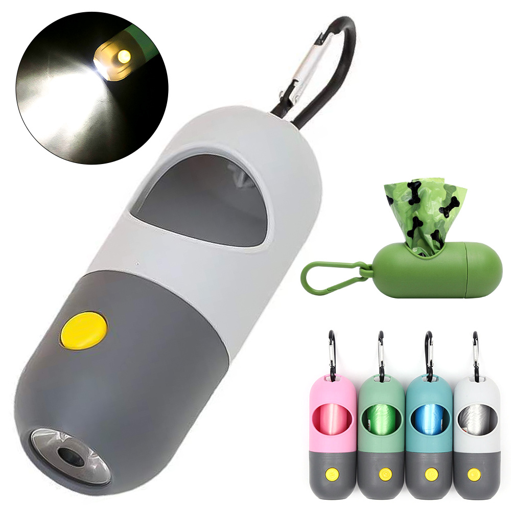 Dog poop bag dispenser with LED light, waste bag holder - MoraDecor