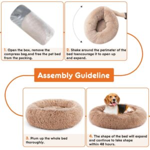 Fluffy Cat Bed, Anti-Slip Round Plush 24in - Image 10